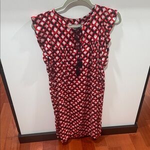 LOFT Red and Black Floral Dress